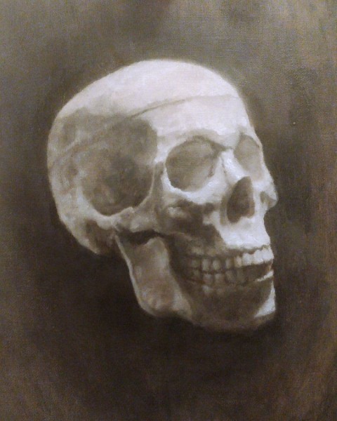 Skull Study — oil on canvas panel (2022)